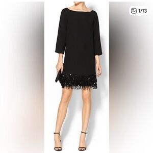 Kate Spade Black Sequin Fringe Dress | S
